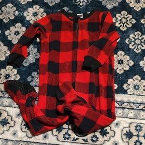 Red and Black Plaid Onesie Pajamas